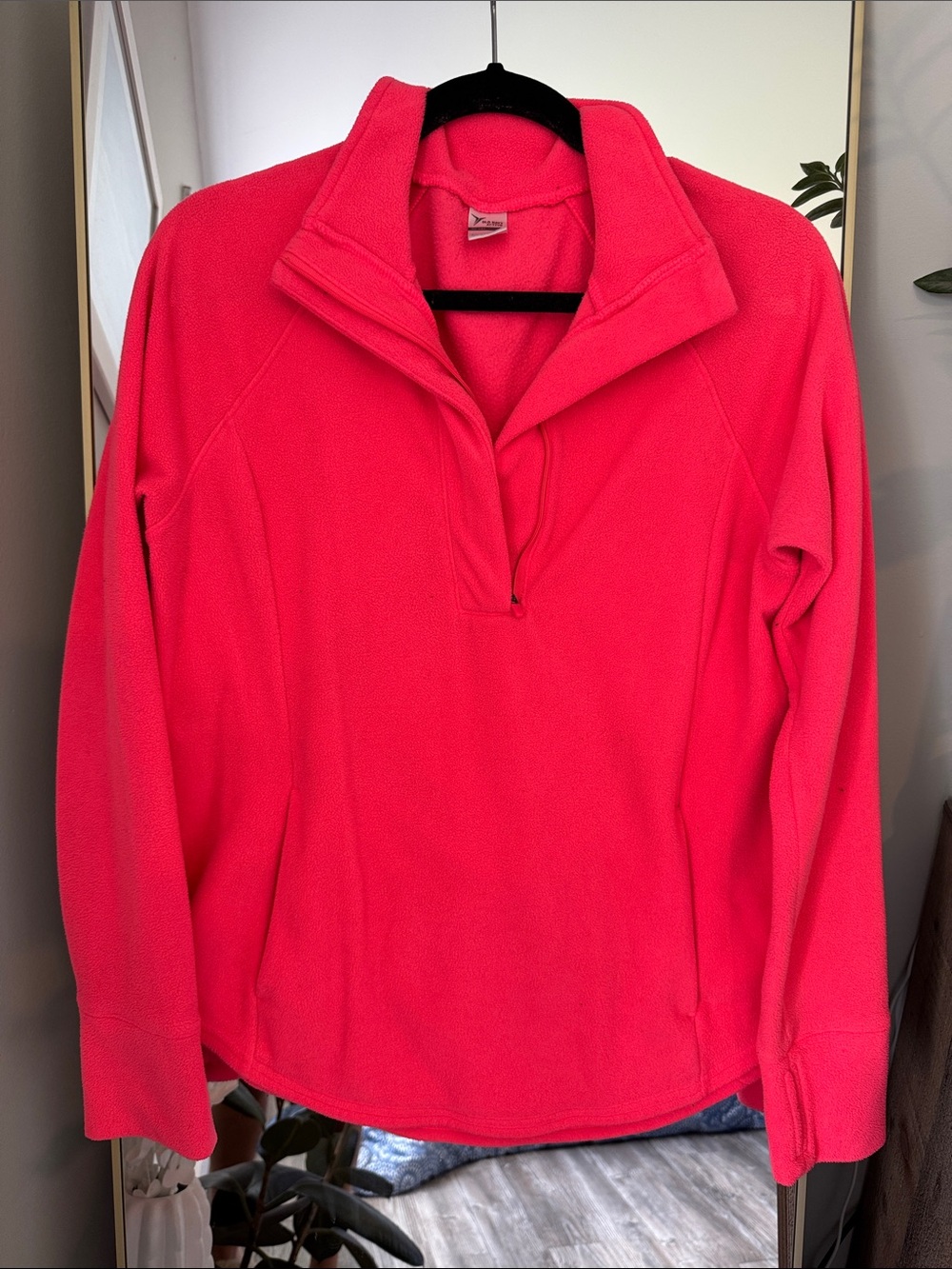 Old Navy Hot Pink Quarter-Zip Fleece Pullover